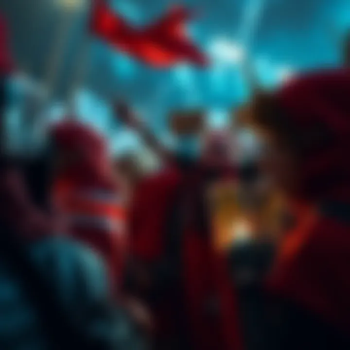 Community Protest Against Titania Mains Volts, Gausses, and Hildryns gather in protest, showing signs of frustration towards Titania mains, highlighting community unrest.