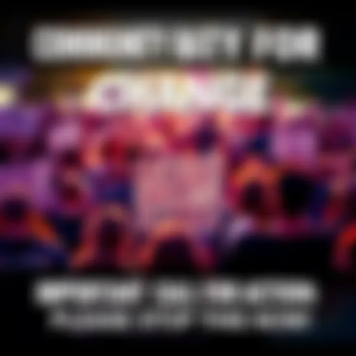 Community Rally for Change A diverse group of people holding signs at a rally, calling for action on community issues.