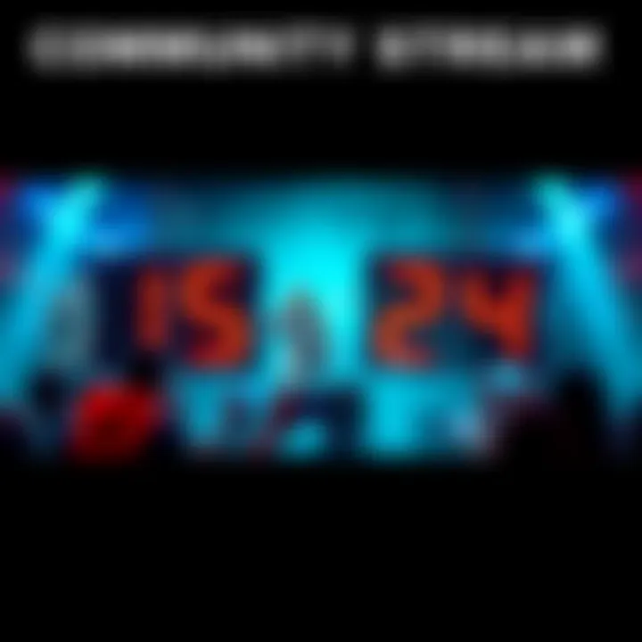 Graphic showing a countdown to the community stream with visuals representing gameplay and content updates.