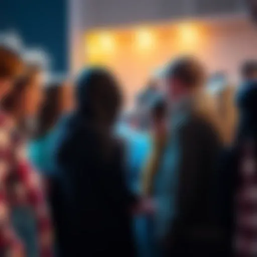 A diverse group of people gathered together, sharing their stories and offering support to each other during tough times.