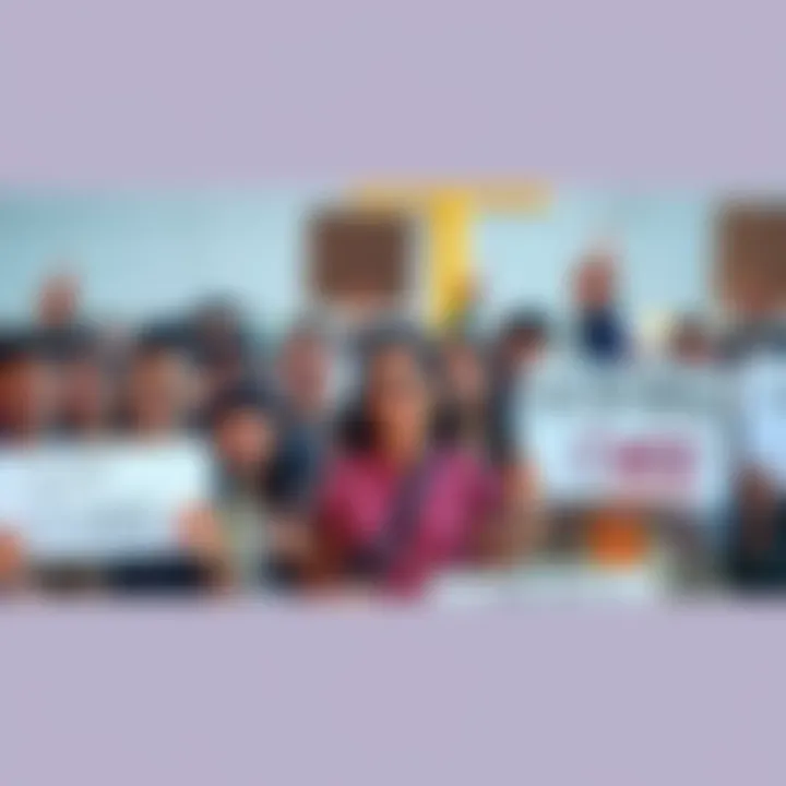 Community Support for Core Project A diverse group of people gathered together, holding signs to show support for acquiring another core for their project, with determined expressions and a positive atmosphere.