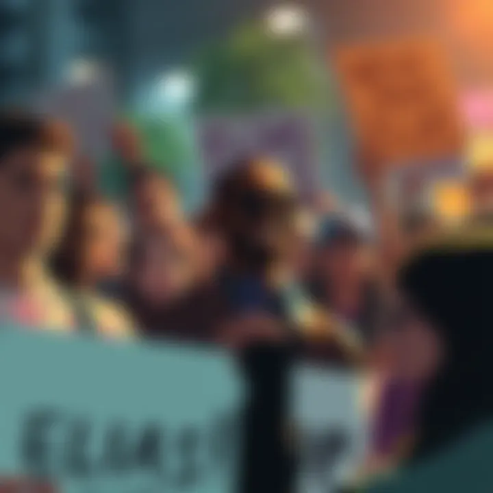 Community Support for Elias People coming together to show support for Elias with signs and hopeful expressions