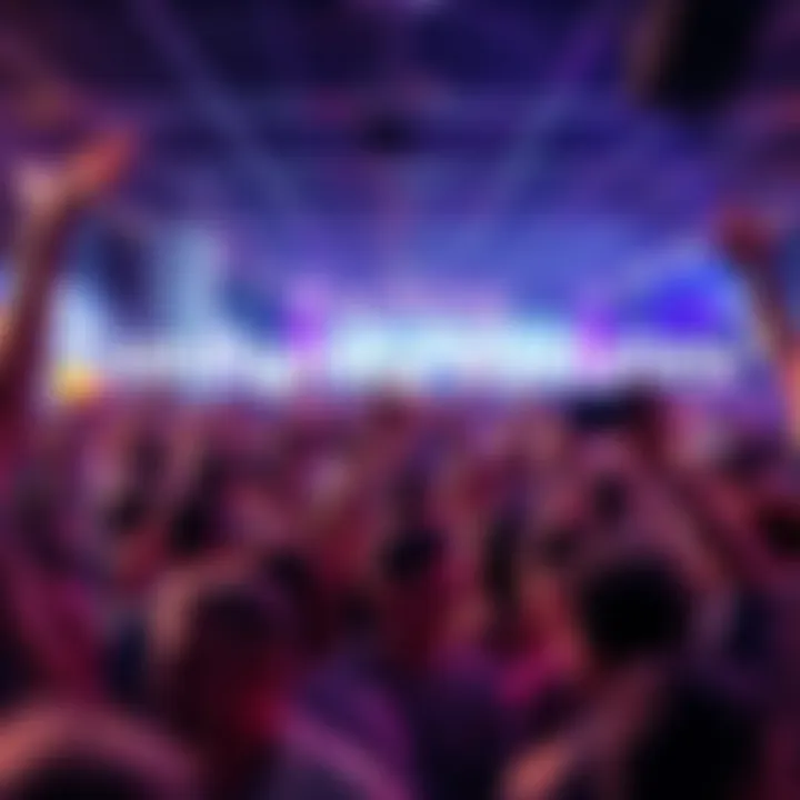 A crowd of people celebrating and sharing news at a local event, showcasing excitement and engagement.