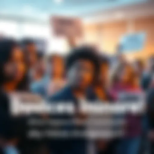 Community Voices Ignored A diverse group of people looking frustrated as they hold signs expressing their opinions during a public meeting