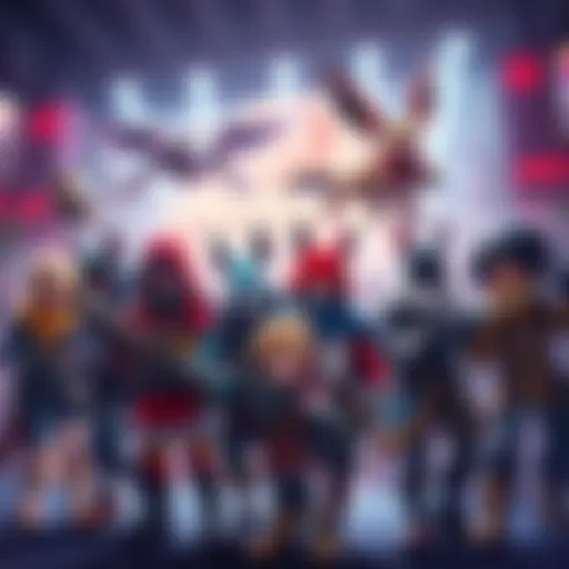 A group of diverse game companions, each showcasing unique traits and abilities, standing ready for action in a vibrant gaming environment.