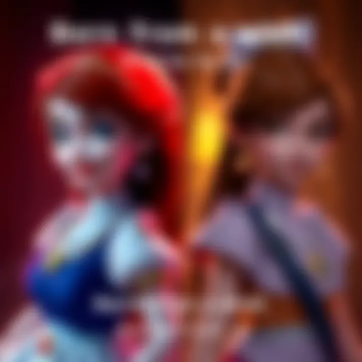 Side-by-side images of the original and remake versions of the Maria character, showcasing their distinct styles and features.