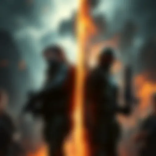 A scene showing contrasting story elements from Last of Us 2 and Spec Ops, with characters representing each game's narrative style.