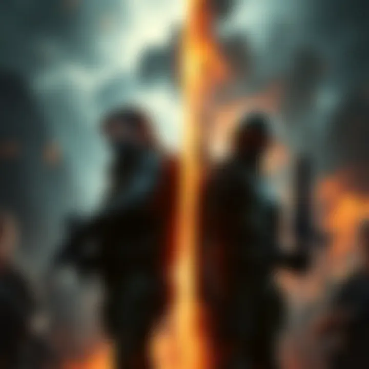 A scene showing contrasting story elements from Last of Us 2 and Spec Ops, with characters representing each game's narrative style.