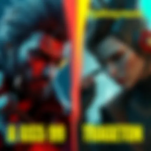 A split image featuring V from Metal Gear Solid 5 on one side and V from Cyberpunk 2077 on the other, highlighting their striking differences in design and style.