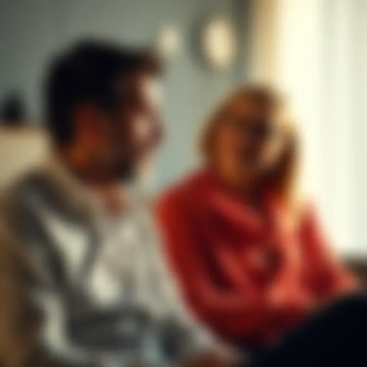 A man and a woman engaged in a thoughtful conversation about empathy and compassion
