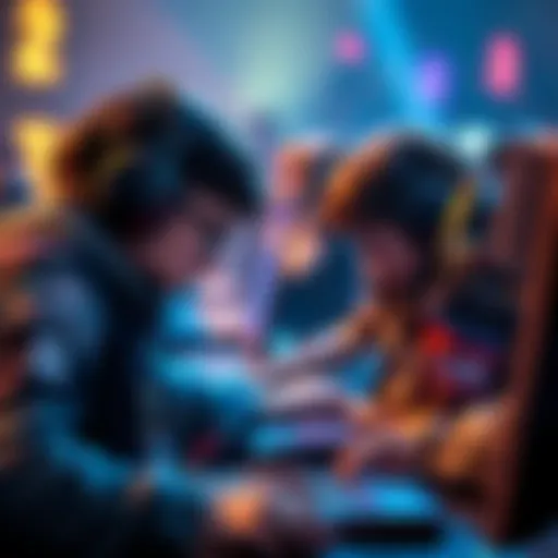 Players competing in a Dota 2 match with intense focus and strategy on display
