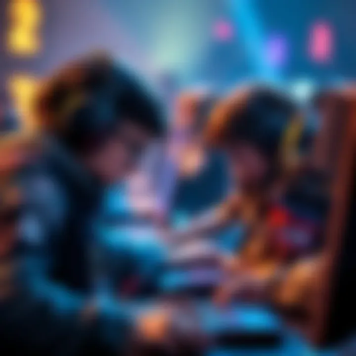 Players competing in a Dota 2 match with intense focus and strategy on display