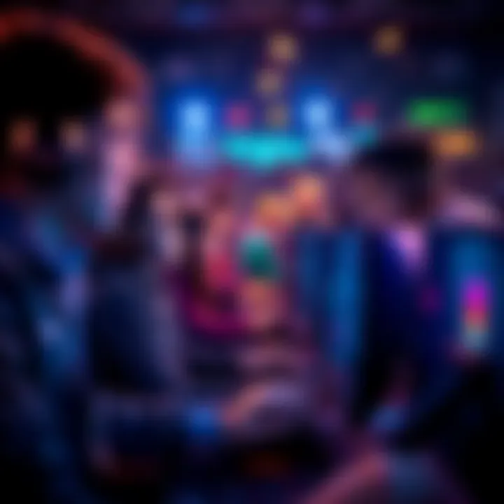 Competitive gaming with easy mode players A scene showing gamers in a competitive online match, highlighting frustration as easy mode players impact the game's excitement.