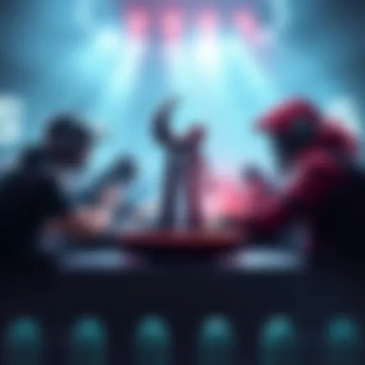 A scene showing two teams engaged in a competitive gaming match, one playing in a 6v6 format and the other in 5v5, with a focus on the character Reaper in action.