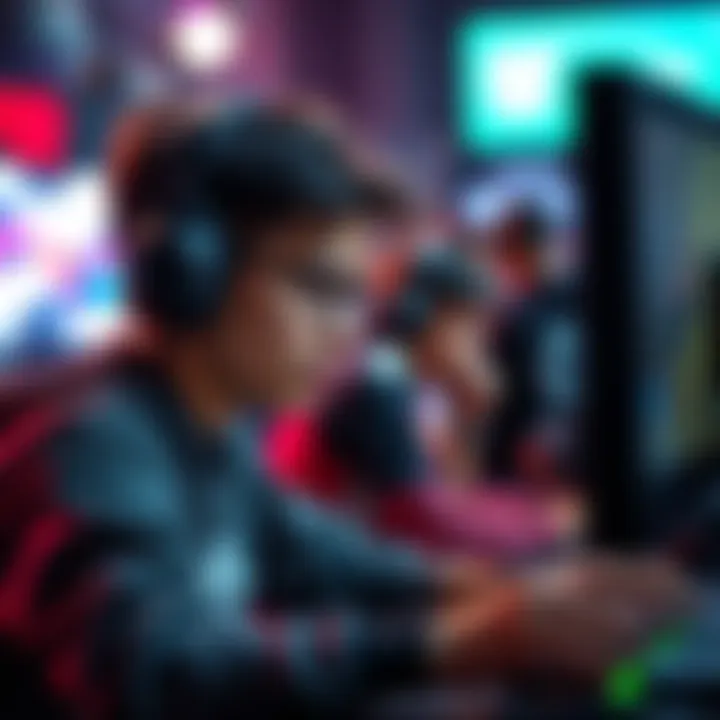 A gamer focused on the screen during an intense match against a known cheater, showing strategy and determination.