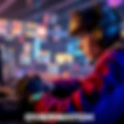 A player intensely focused on their screen, playing Overwatch 2 with support and DPS heroes in a competitive match.