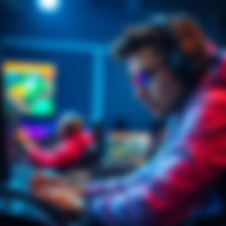 A focused player analyzing a game strategy during a match