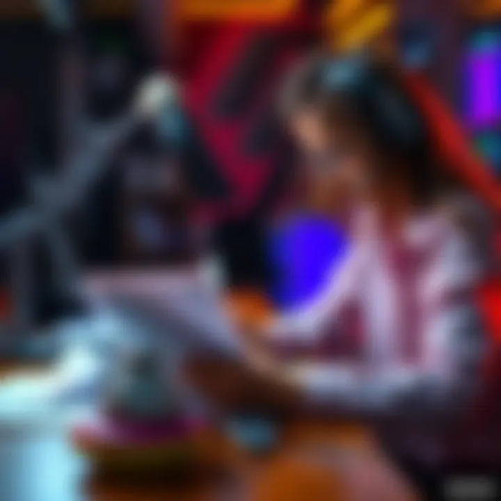 A person studying strategies at a desk with papers and a laptop, focused on winning a competition.