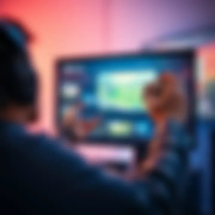 A gamer shows a completed game screenshot on a computer screen with Steam interface visible, capturing a moment of achievement.
