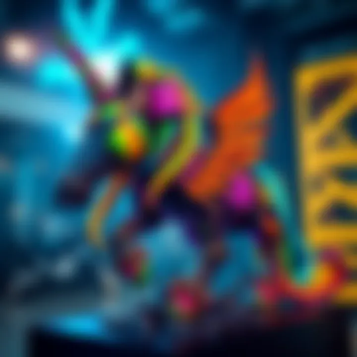 A colorful and creative DOOMICORN sculpture showcasing unique design elements and vibrant colors