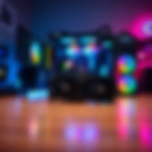 Completed Gaming Build A gaming PC setup featuring a high-end 5090 graphics card with colorful LED lights and a sleek design.