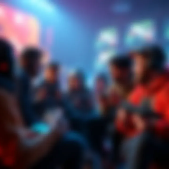 A group of gamers talking about video games they gave up on, with game controllers and consoles in view.