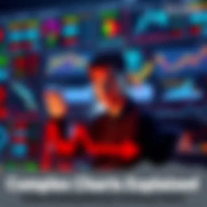 A person analyzing a complex chart with various colors and data points, looking thoughtful.