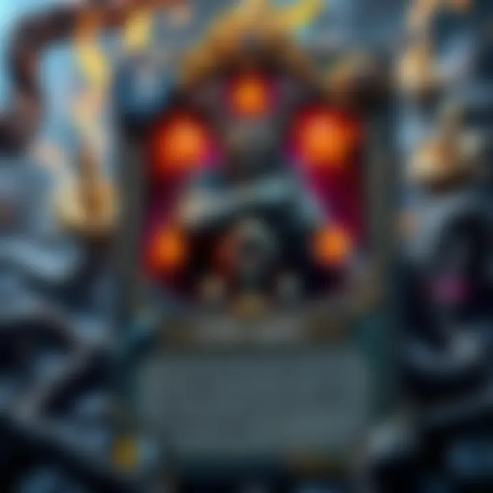 A detailed close-up of a fantasy card showing intricate abilities and special effects, reflecting its complexity.