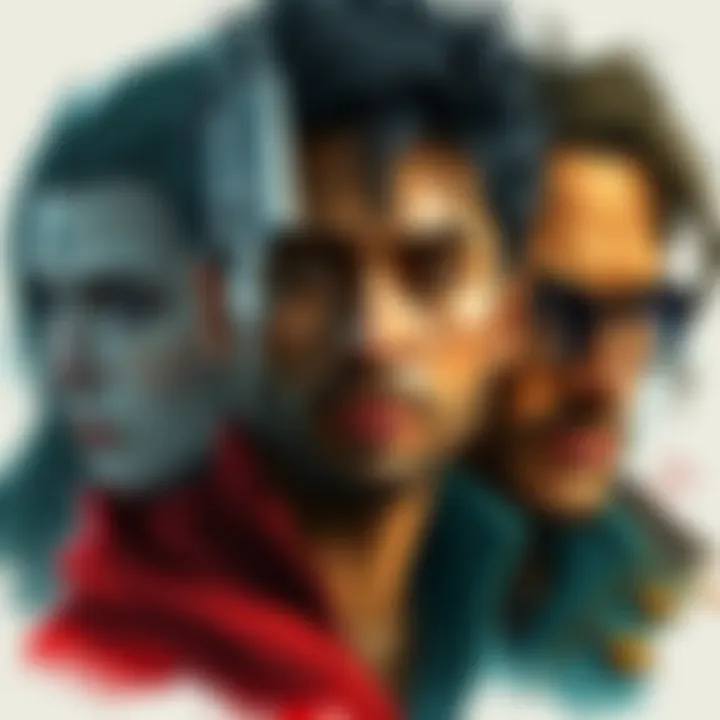 A collection of detailed character sketches, each showcasing unique traits and emotional depth, portraying the complexity of storytelling.