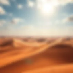 Concept Art of Game Location A vibrant scene showing expansive sand dunes inspired by Alberto Mielgo's art, with a bright sky and intriguing terrain, hinting at possible game settings.