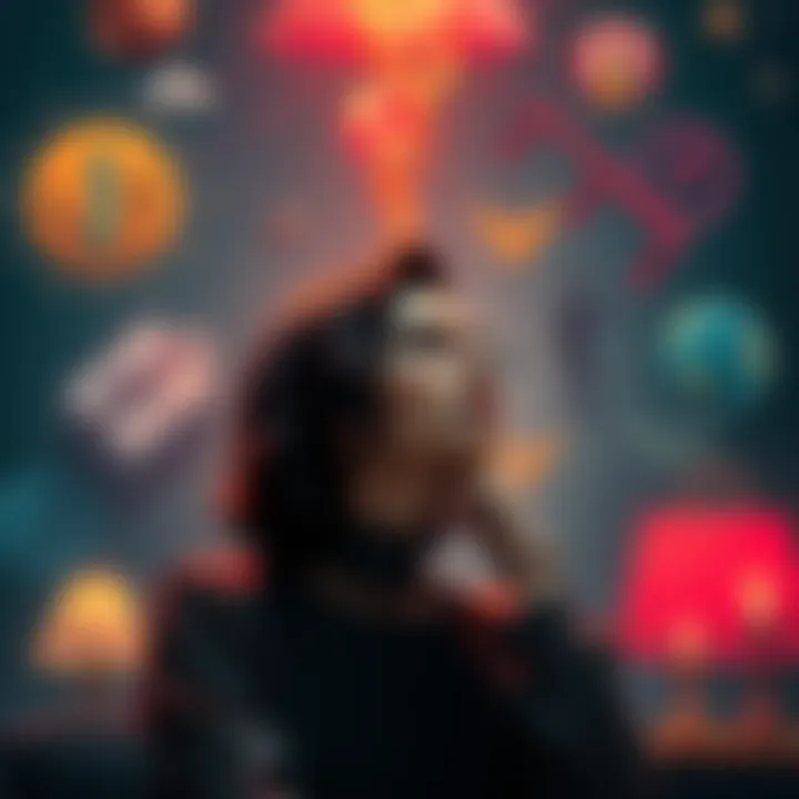 Concept of Being Maidenless A thoughtful person reflecting on the idea of being maidenless, surrounded by symbolic representations of choices and society's views.