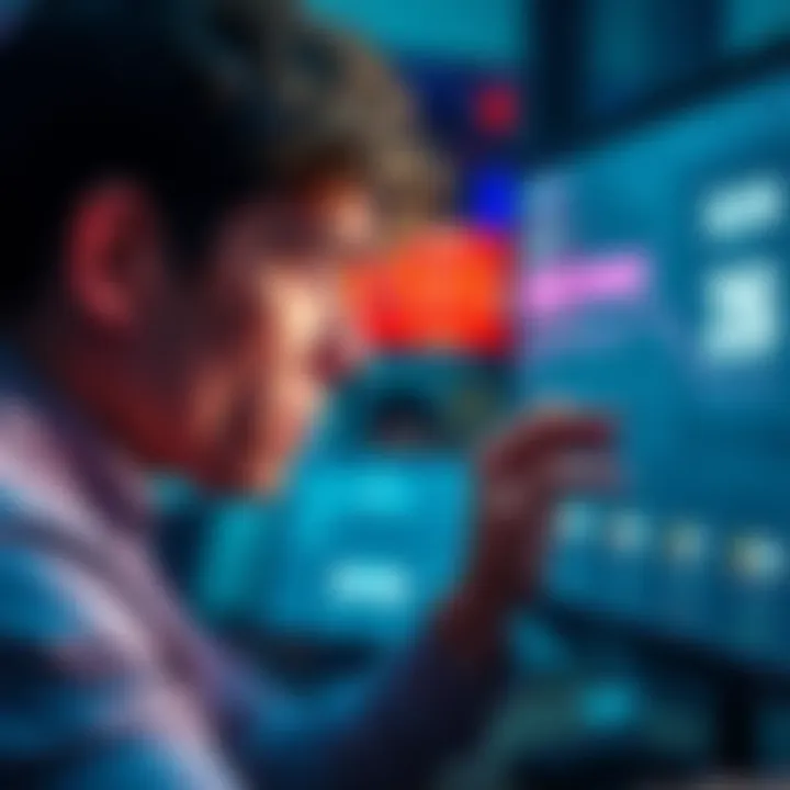 Concerned user checking streak progress A worried person looking at a screen, showing a streak counter and calendar, with a puzzled expression.