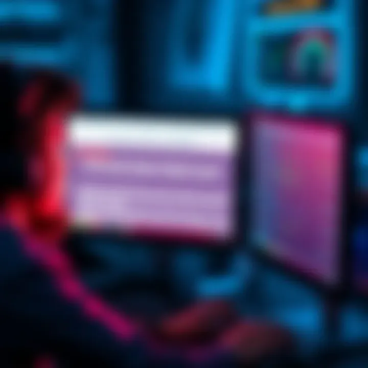 A worried person is staring at their computer, which displays a warning about spam reports on their account.