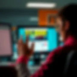 A person examining a computer screen displaying a post about a $1,000 offer for a 5060, looking skeptical.