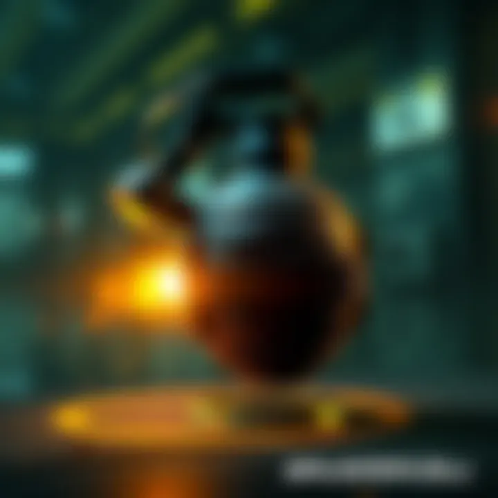 Concept Art of Concussion Grenade Visual representation of a scrapped concussion grenade from Splinter Cell, showcasing its design and features.