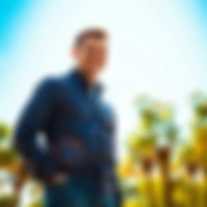 A person standing tall with a smile, bathed in sunlight, representing confidence and clarity. The background features a clear blue sky and green trees, symbolizing a bright future.