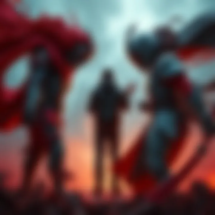 A person standing between two contrasting figures representing love and hate, symbolizing the struggle between siding with Halfie and Fara.