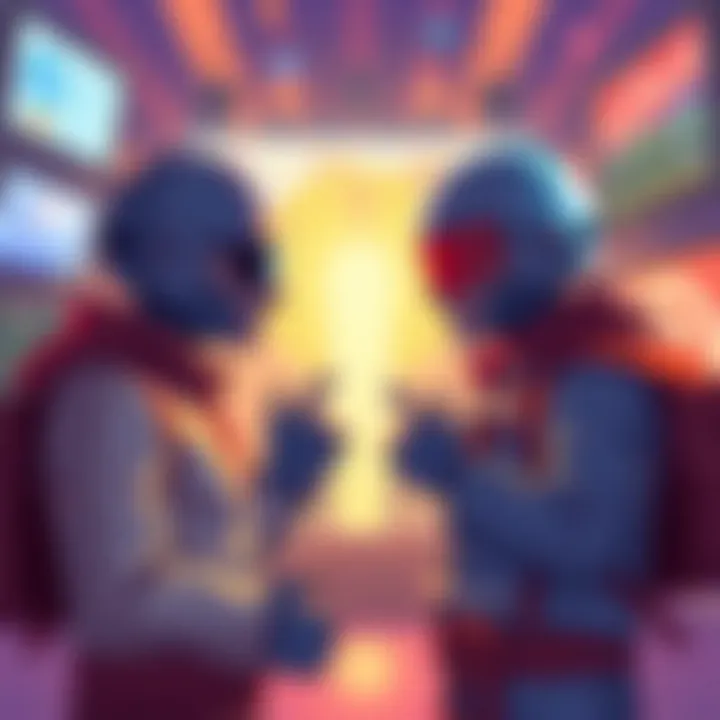 Conflict in Silkposting Community Illustration showing two figures representing Uncoachable and Tommathan, facing each other in a debating stance with a backdrop of forums and video game elements, symbolizing ongoing tensions in the S...
