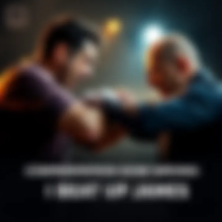 Confrontation Scene A physical altercation between two individuals with one person visibly angry and the other defending themselves.