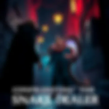 Confronting the Snake Dealer A character faces off against a man holding snakes in a dark alley, highlighting the tense moment of the Venomous Encounter quest.