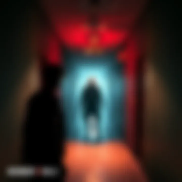 A player character in Resident Evil 2 Remake facing the intimidating figure of Mr. X in a dimly lit hallway, highlighting the tension of the moment.
