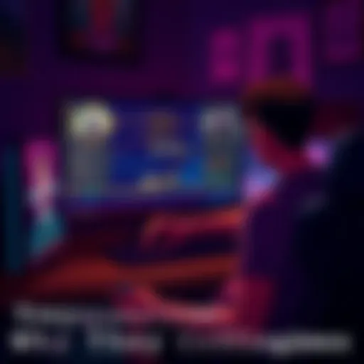 A gamer sitting in front of a computer, puzzled by a complex questline displayed on the screen, showing unclear NPC instructions and locked actions.