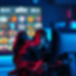 Confused Gamer Waiting in Queue A gamer sitting in front of a computer looking frustrated while waiting in a game matchmaking queue, with multiple game icons visible on the screen.