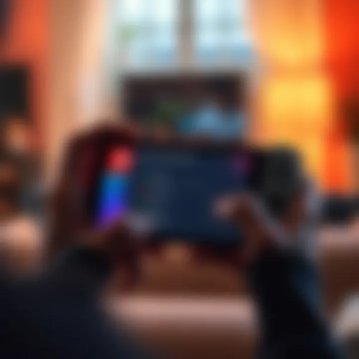 A person using a mobile device to connect a Switch 2 gaming console to a mobile hotspot, showing settings on the screen.