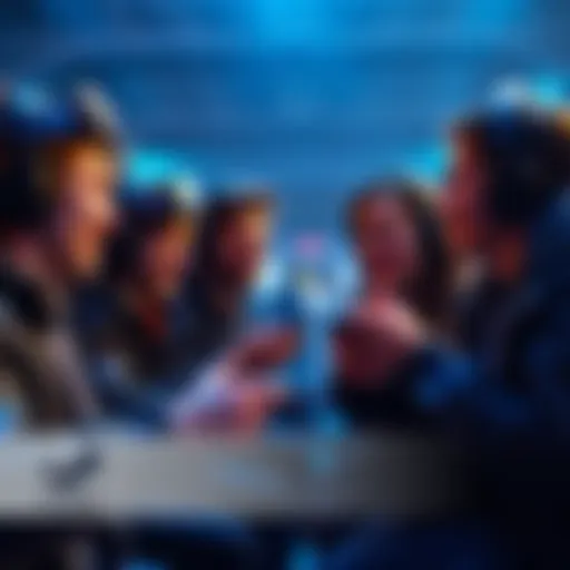 A group of gamers sharing their friend codes and discussing game preferences