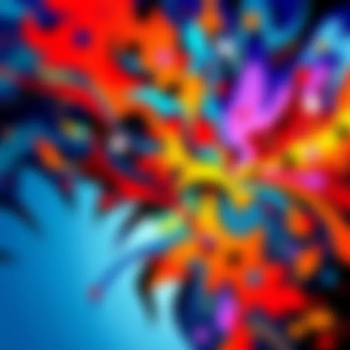 Colorful abstract art by Connor A vibrant abstract artwork featuring bold colors and dynamic shapes that express emotions