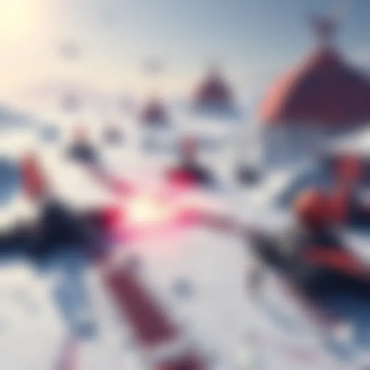 Conquest Game Mode in Planum Boreum A Martian battlefield showcasing the Conquest game mode with icy terrain and strategic positions.