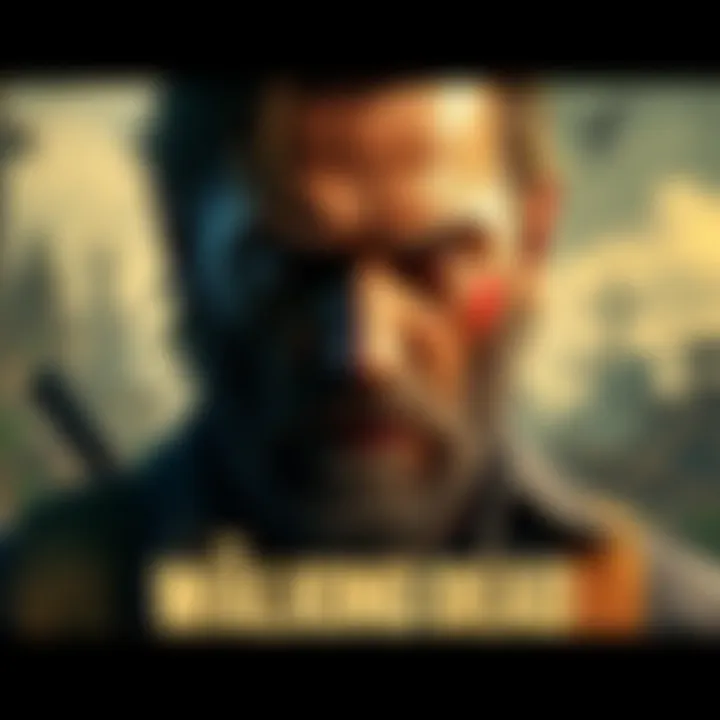 A portrait of Conrad, showcasing his determined expression and rugged appearance, set against a post-apocalyptic background.