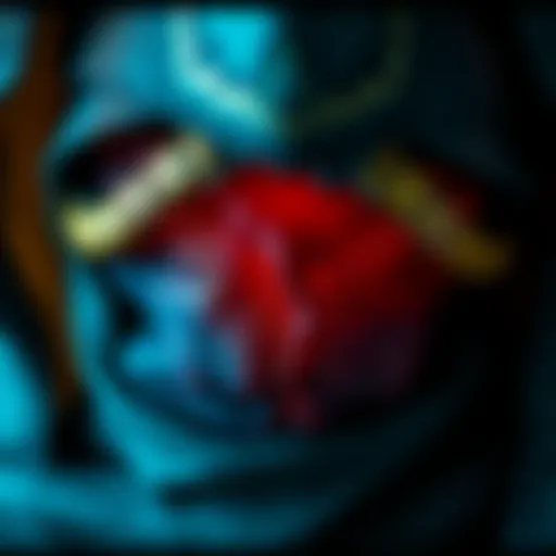 Close-up of the unique Consecrated Wraps showing a character's skin and chin in Dota