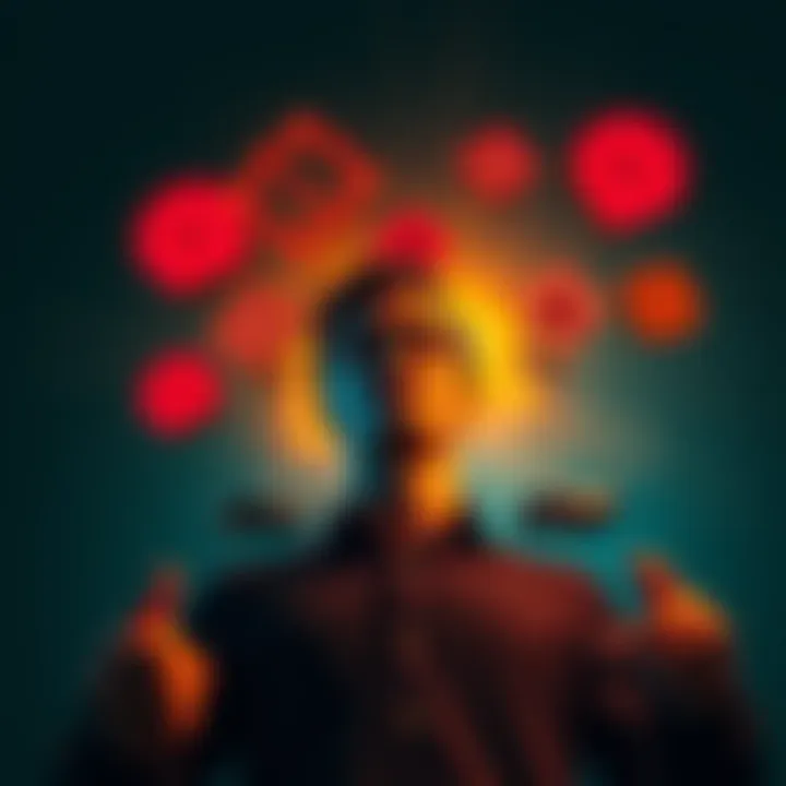 A person weighing options with positive and negative symbols around them, representing different outcomes of taking bold actions.